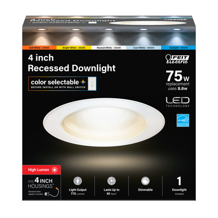 FEIT ELECTRIC LED DOWNLIGHT 4"" 75W LEDR4HO/6WYCA